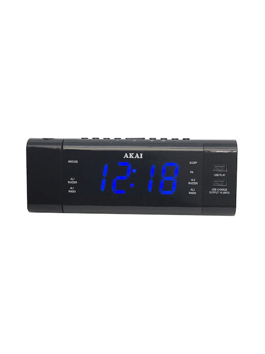 Akai Home Επιτραπέζιο Ψηφιακό Ρολόι με Ξυπνητήρι & Ραδιόφωνο ACR-3888