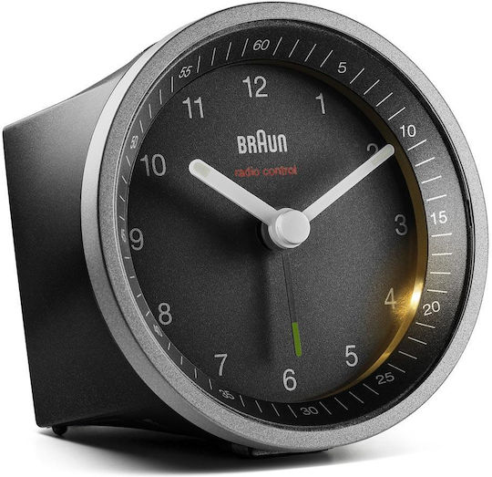 Braun BC 07 SB-DCF Αθόρυβο Επιτραπέζιο Ρολόι με Δείκτες Μεταλλικό Μαύρο 67098