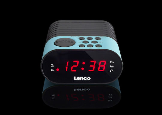 Lenco Lenco Digital Tabletop Clock LED Plastic with Alarm Clock & Radio Blue CR-07