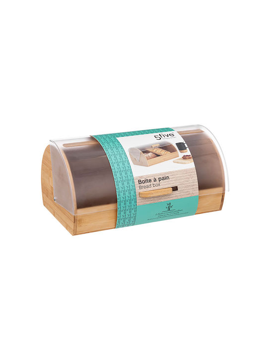 5Five Bread Box with Lid made of Bamboo Beige 38.5x28x18.5cm