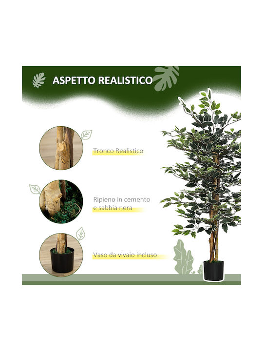 Künstliche Pflanze im Topf Grün 130cm HomCom