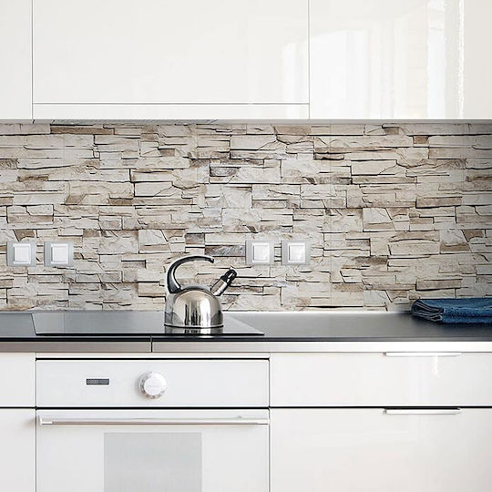 Decorative Sticker Wall Beige Stones XL Kitchen / Bathroom 1pcs 240x60cm Ango Decorative Sticker Wall Beige Stones XL Kitchen / Bathroom 1pcs 240x60cm Ango