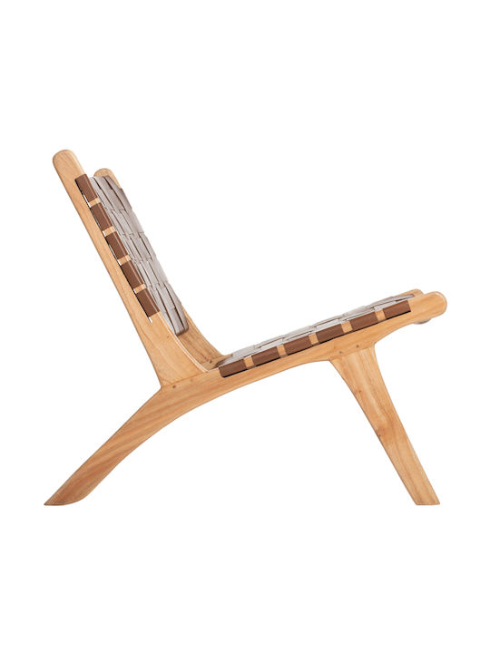 Felipe Armchair from Leatherette Brown 65x78x68cm