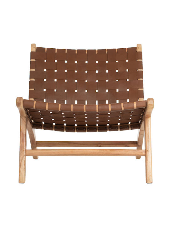 Felipe Armchair from Leatherette Brown 65x78x68cm