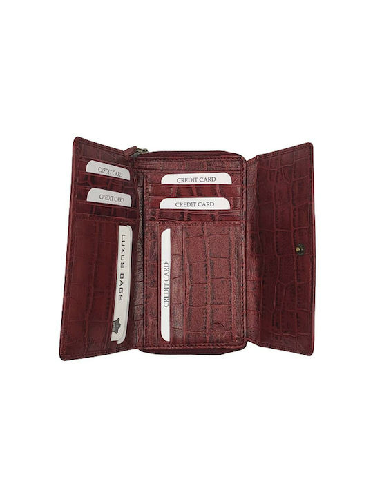 Luxus Small Leather Women's Wallet with RFID Burgundy