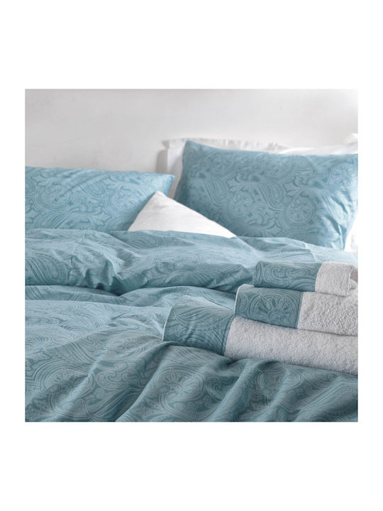 Rythmos Sheet Sets Queen with Elastic 165x205+29cm. Charisma Turquoise 4pcs