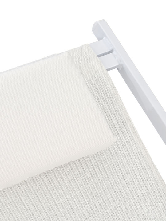 Σεζλόνγκ Αλουμινίου με Λευκό Ύφασμα 59.5x99x97cm