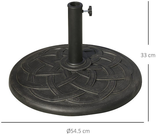 Outsunny Umbrella Stand made of Metal in Black Color 54.5x54.5cm