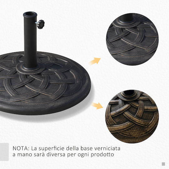 Outsunny Umbrella Stand made of Metal in Black Color 54.5x54.5cm