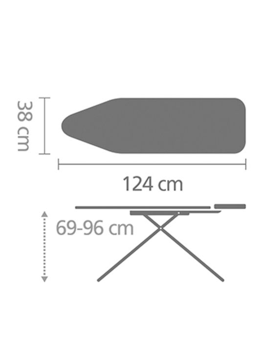 Brabantia Ice Water Σιδερώστρα για Σίδερο Ατμού Σπαστή Μπλε 124x38x96cm
