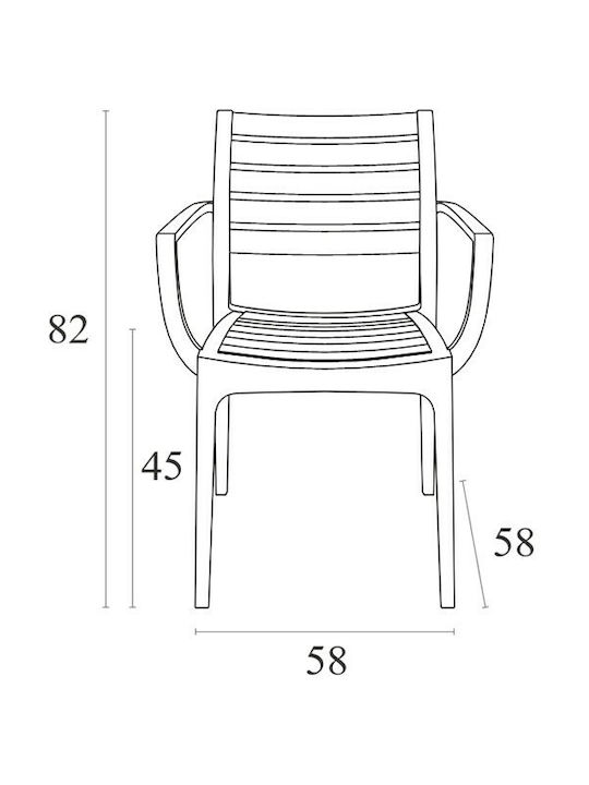 Scaun de exterior Polipropilenă Artemis Gri 58x58x82cm