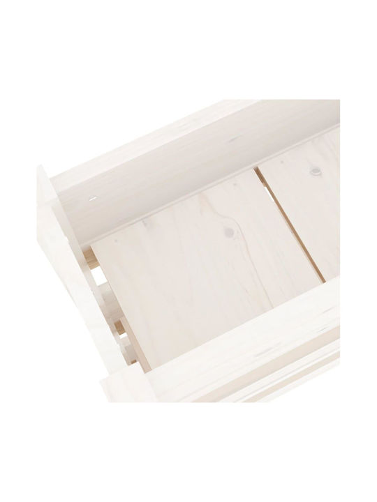 vidaXL Planter Box Lemn Alb 77x25x104.5cm.