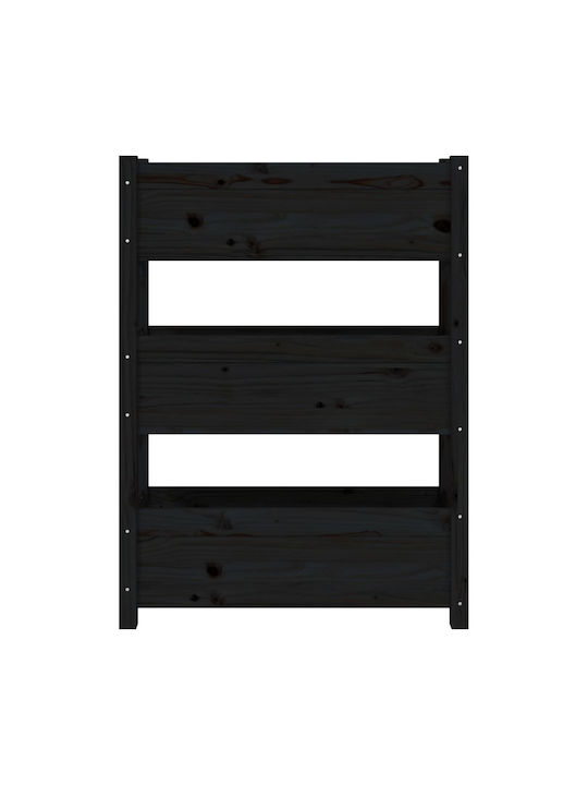 vidaXL Blumenkasten Hölzernes Schwarz 77x25x104.5cm.