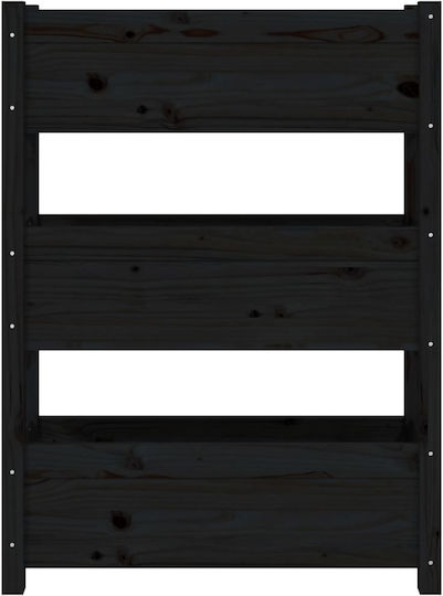 vidaXL Ζαρντινιέρα Ξύλινη Μαύρη 77x25x104.5εκ.