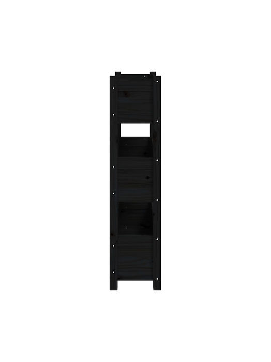 vidaXL Blumenkasten Hölzernes Schwarz 77x25x104.5cm.