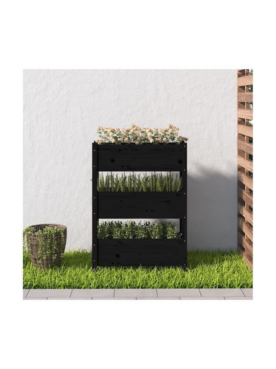 vidaXL Blumenkasten Hölzernes Schwarz 77x25x104.5cm.