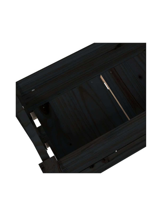 vidaXL Planter Box Lemn Negru 77x25x66cm.