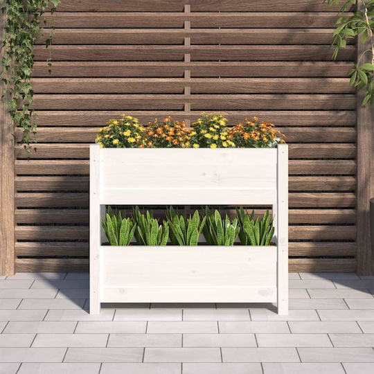 vidaXL Planter Box Wooden White 77x25x66cm.