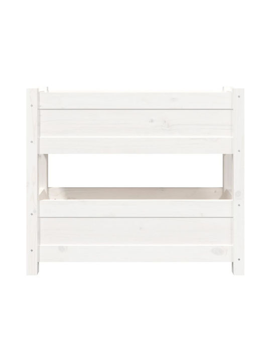 vidaXL Blumenkasten Hölzernes Weiß 77x25x66cm.