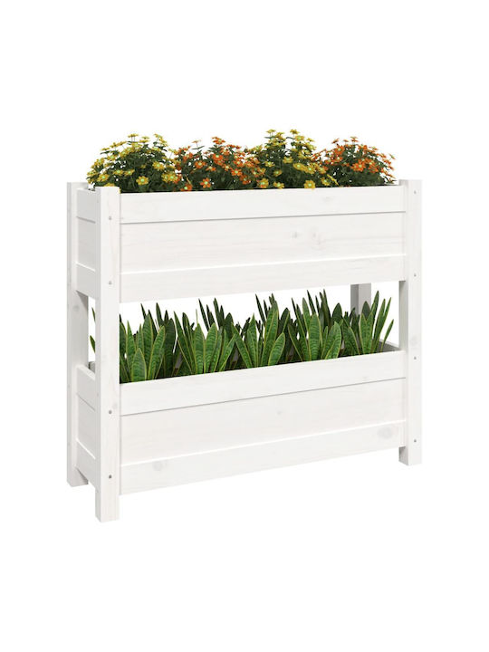 vidaXL Blumenkasten Hölzernes Weiß 77x25x66cm.