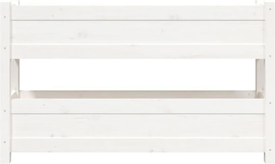 vidaXL Ζαρντινιέρα Ξύλινη Λευκή 112x25x66εκ.