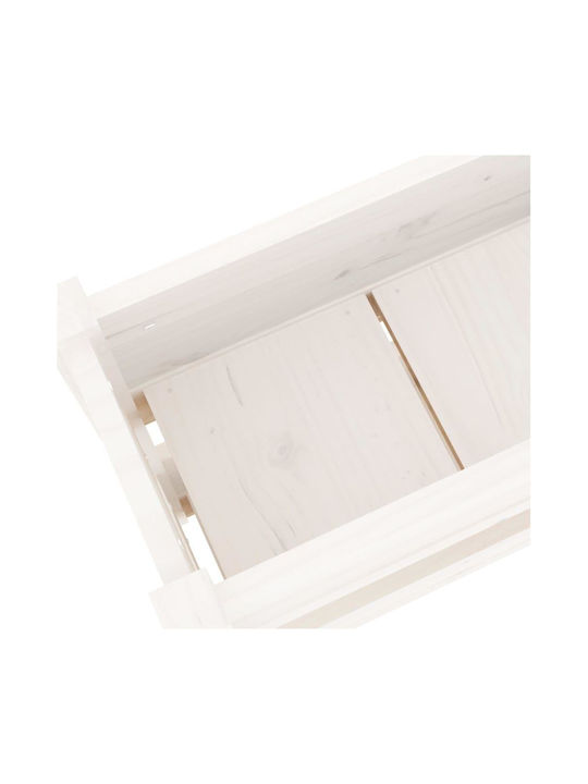vidaXL Blumenkasten Hölzernes Weiß 112x25x66cm.