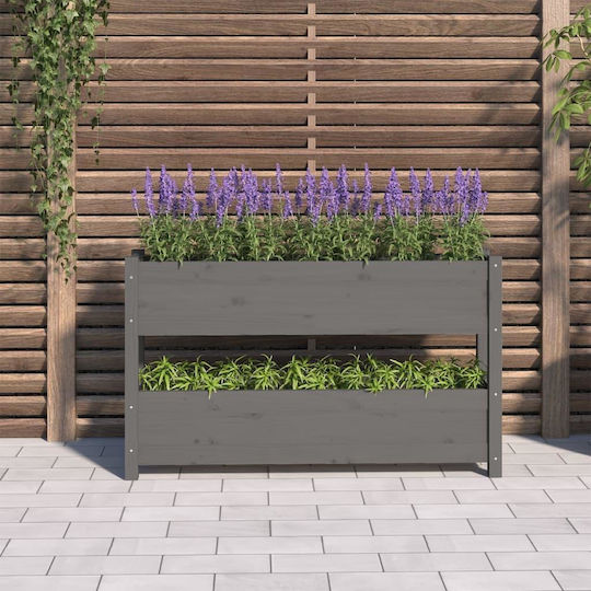 vidaXL Blumenkasten Hölzernes Gray 112x25x66cm.