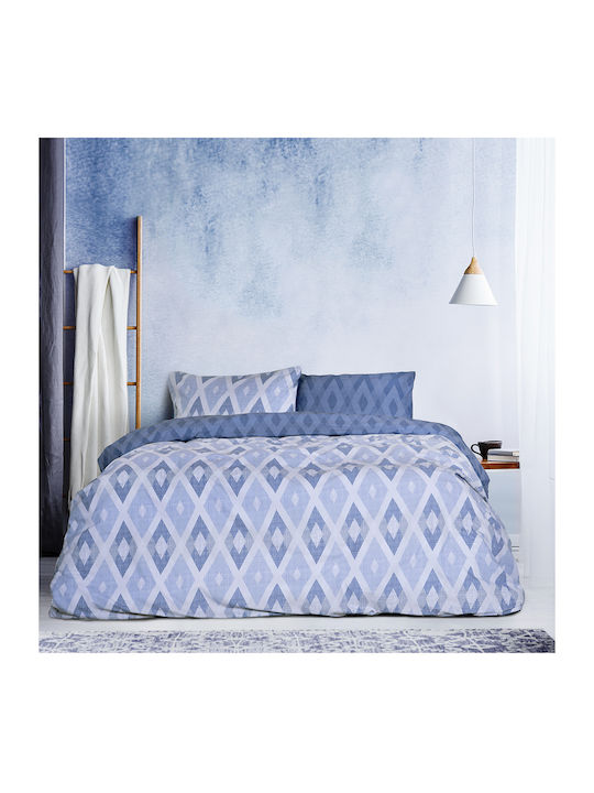 Kocoon Rombus Coverlet Single Cotton Blue 160x245cm