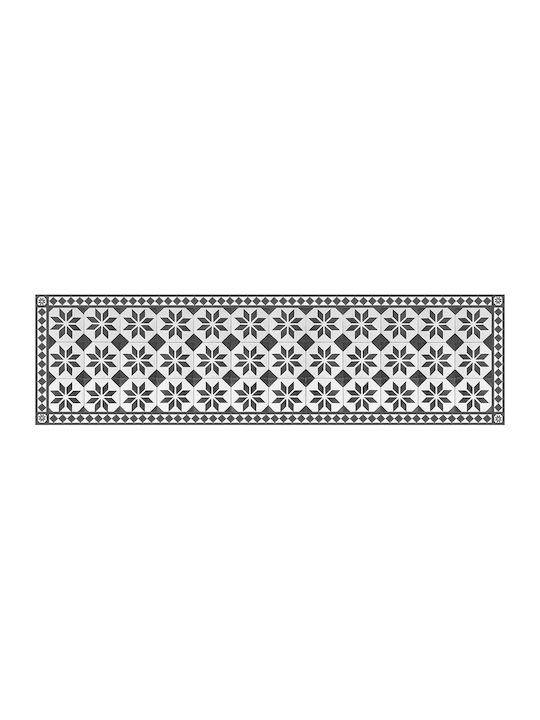 Ango Old Style Küchenmatte für den Flur Wasserdicht mit rutschfestem Unterlage Schwarz 50x180εκ.