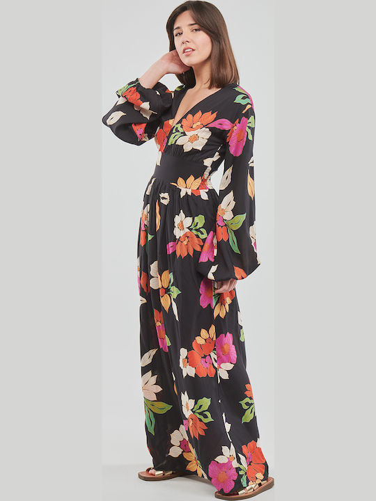 Night Bloom Summer Maxi Dress Black