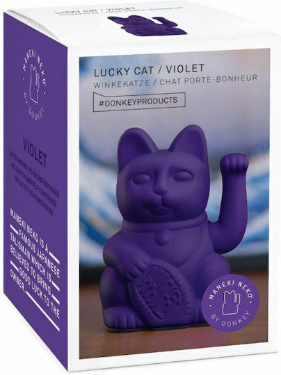 Donkey Decorative Cat made of Plastic Lucky Cat in Purple 10.5x8.5x15cm 1pcs