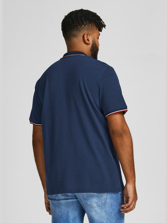 Jack & Jones Ανδρικό T-shirt Polo Μπλε