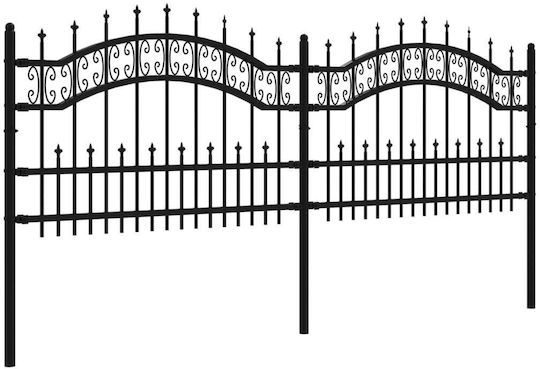 vidaXL Metallzäune mit Speeren in Schwarz Farbe 1.15x2.4m