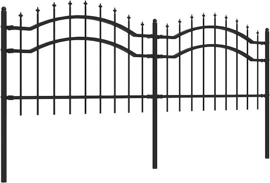 vidaXL Metallzäune mit Speeren in Schwarz Farbe 1.15x2.39m