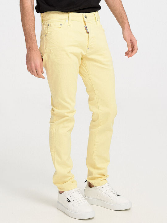 Dsquared2 Men's Jeans Pants in Regular Fit Yellow