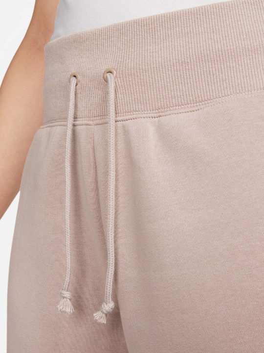 Sportswear High Waist Sweatpants Wide Fleece Beige