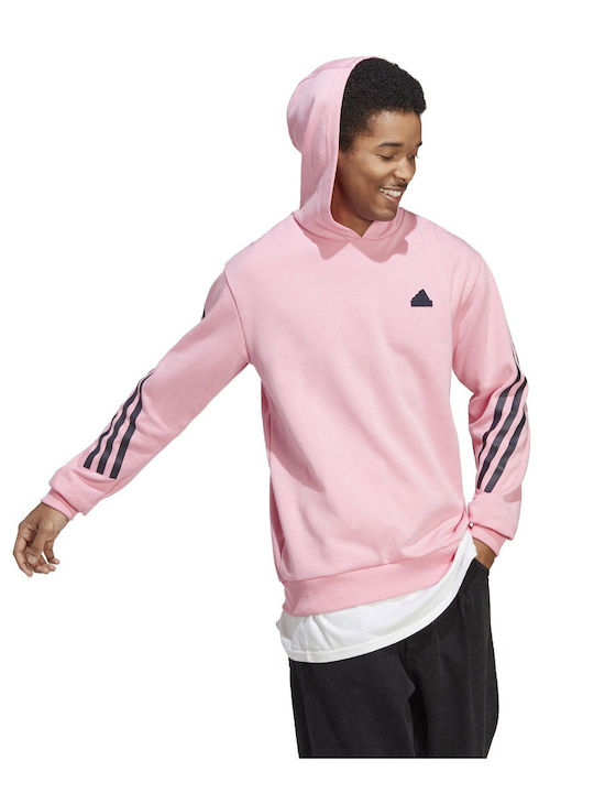Sportswear Men's Sweatshirt with Hood & Pockets Pink