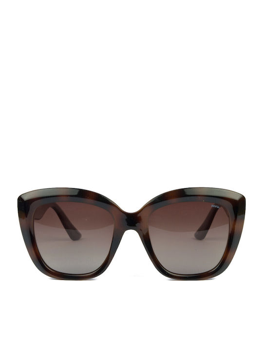 Invu Women's Sunglasses with Brown Plastic Frame and Brown Lens B2311B