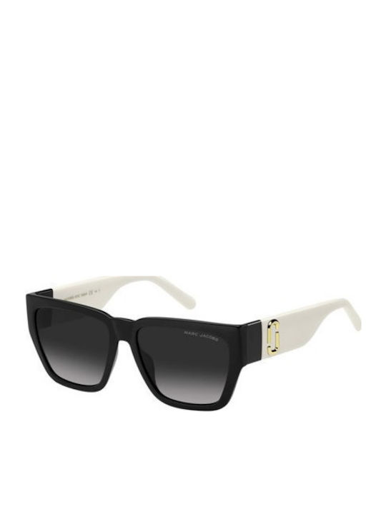 Marc Jacobs Ochelari De Soare Pentru Femei Cu Ramă Neagră Din Plastic Și Lentile Gri Degrade