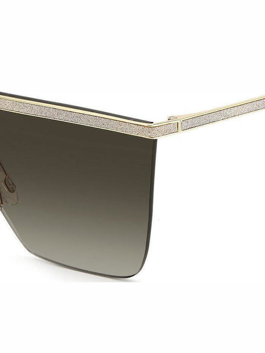 Jimmy Choo Women's Sunglasses with Gold Metal Frame and Green Gradient Lens