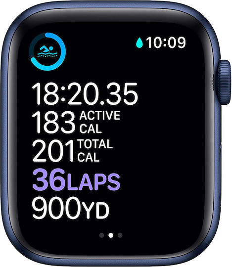 Apple Watch Series 6 Aluminium 44mm Waterproof with Heart Rate Monitor (Blue)