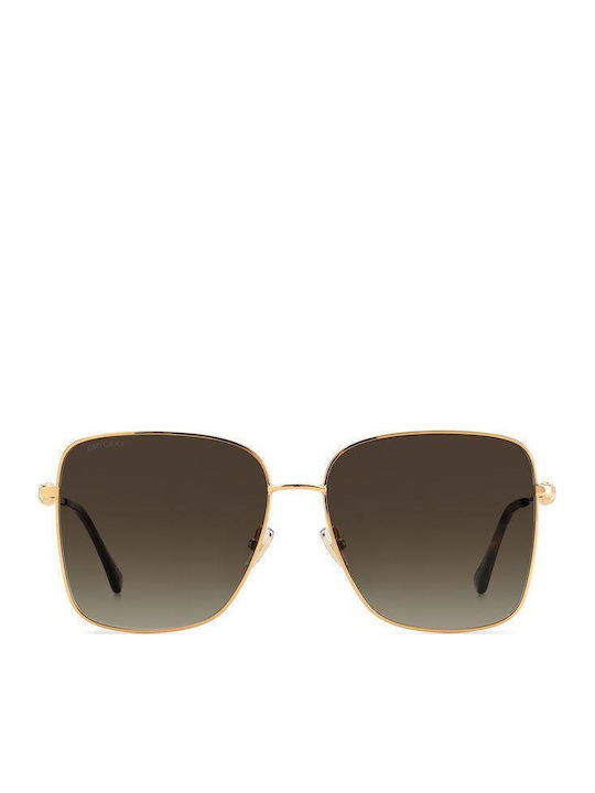 Jimmy Choo Women's Sunglasses with Gold Metallic Frame and Grey Gradient Lenses Hester S 06J HA