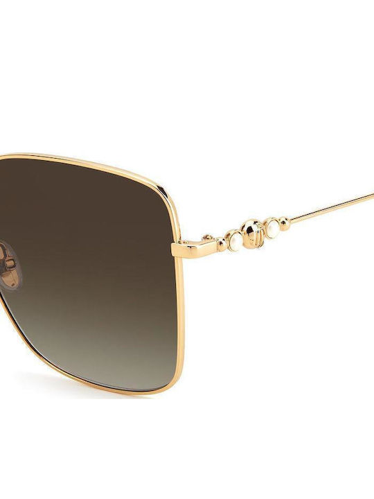Jimmy Choo Women's Sunglasses with Gold Metallic Frame and Grey Gradient Lenses Hester S 06J HA