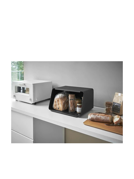 Yamazaki Tower Brotkasten mit Deckel Metallisch Schwarz 31.5x24.5x18.5cm