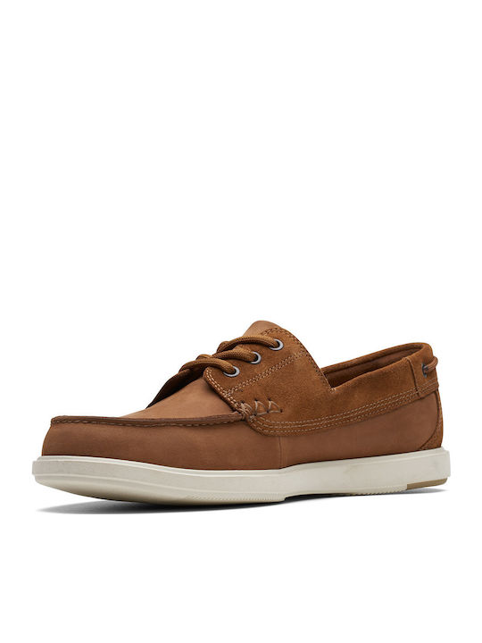 Men's Leather Boat Shoes Tabac Brown