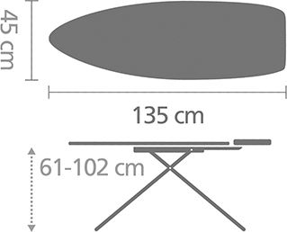 Brabantia Spring Bubbles Σιδερώστρα για Σίδερο Ατμού Σπαστή 135x45x102cm