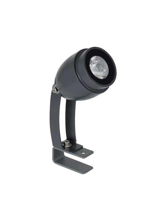 GloboStar GloboStar Außenstehlampen Projektor LED 3W mit Warmes Weiß IP67 Graue