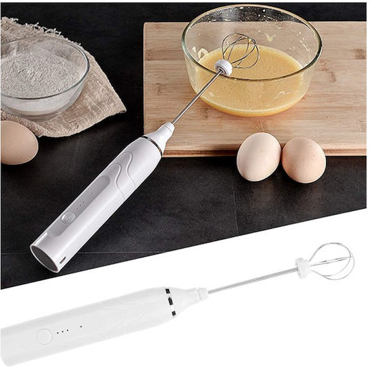 Andowl Milk Frother Hand Battery White