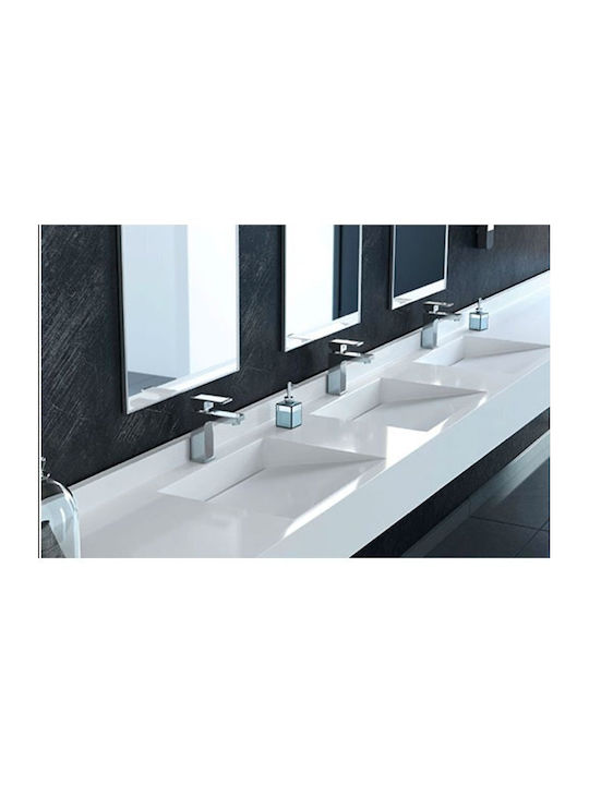 Sanitec Matrix Triple Wall Mounted Wall-mounted / Inset Sink Porcelain 250x52x6cm Gray