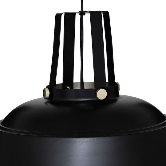 Atmosphera Soul Adjustable Ceiling Light Black Bell with E27 Socket 90cm